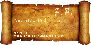 Pacsolay Peónia névjegykártya